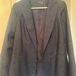 The Limited Navy Denim-Style Blazer